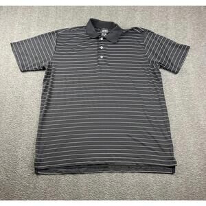 Snake Eyes‎ Dry-18 Men's Black Striped Polo Shirt Size Large